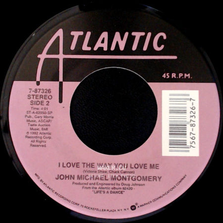 John Michael Montgomery - Beer And Bones / I Love The Way You Love Me side B