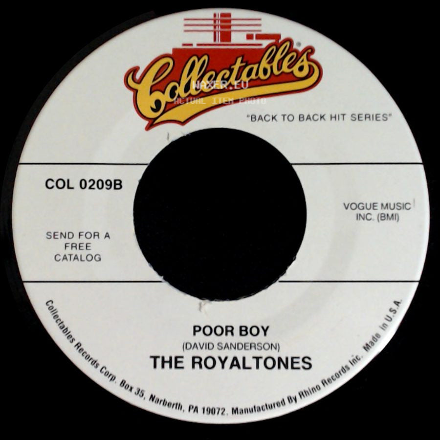 Lou Monte / The Royaltones - Dominick The Donkey / Poor Boy side B
