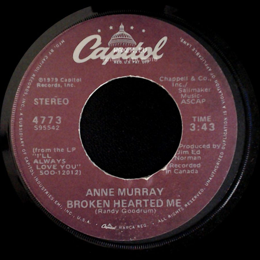 Anne Murray - Why Don't You Stick Around / Broken Hearted Me side B