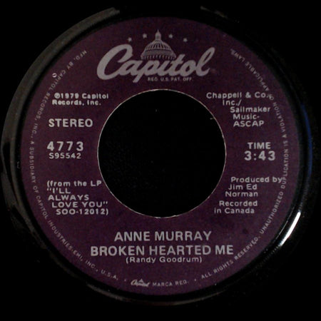 Anne Murray - Broken Hearted Me / Why Don't You Stick Around side A