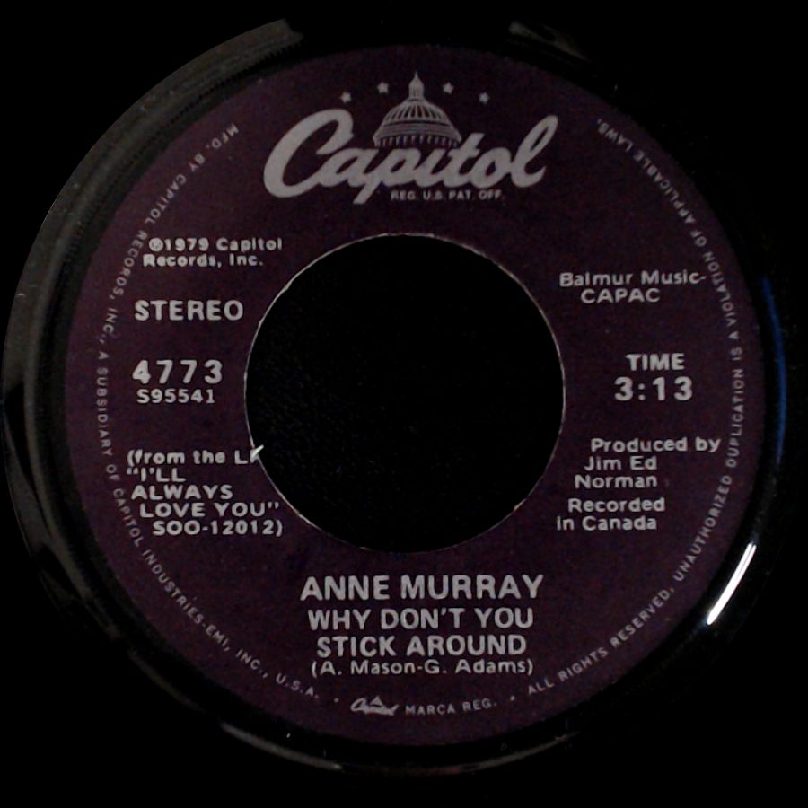 Anne Murray - Broken Hearted Me / Why Don't You Stick Around side B