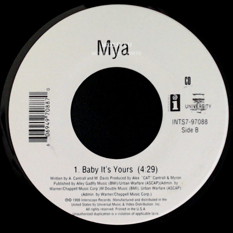 Mya - My First Night With You / Baby It's Yours side B