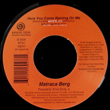 Matraca Berg - That Train Don't Run / Here You Come Raining On Me side B