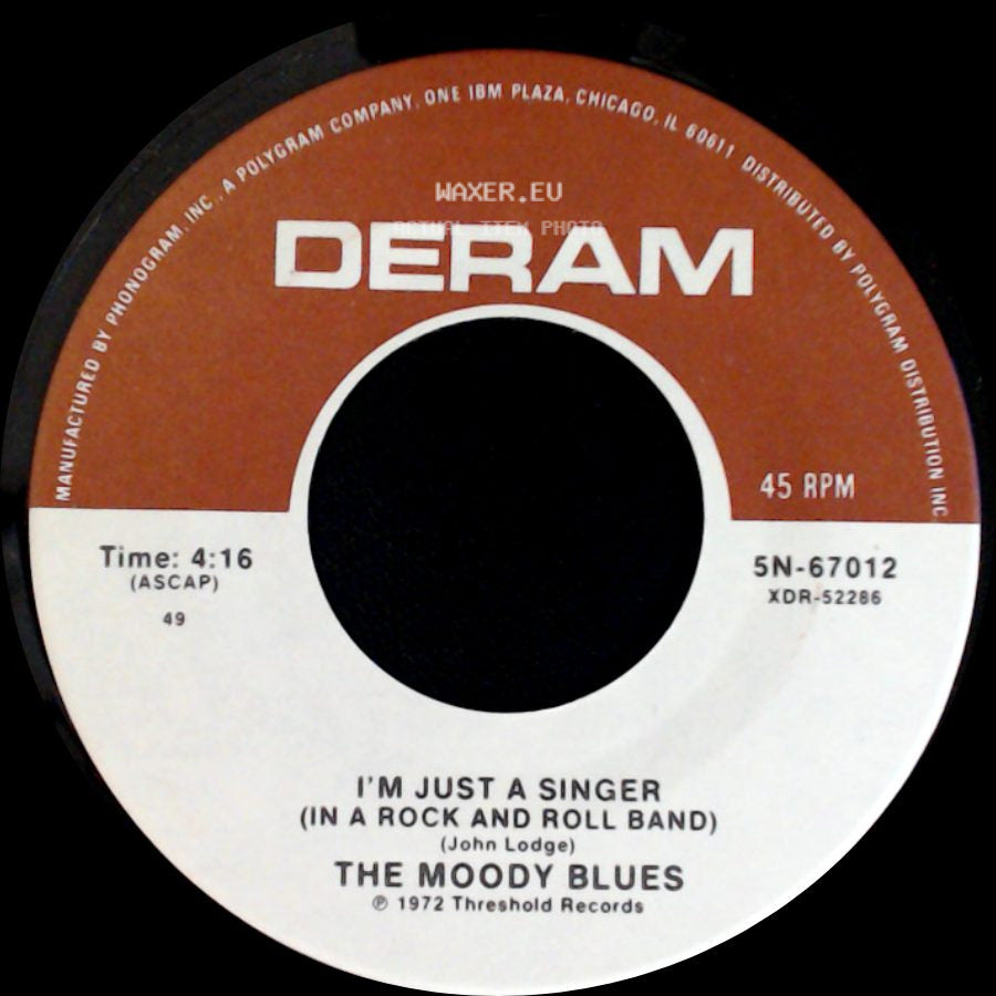 The Moody Blues - For My Lady / I'm Just A Singer (In A Rock And Roll Band) side B