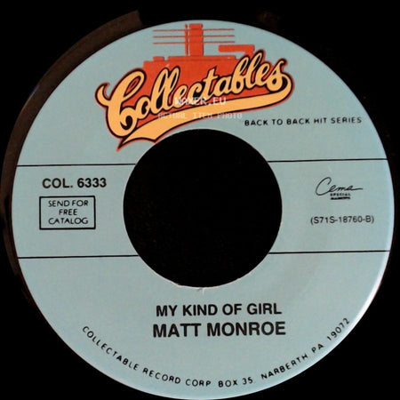Matt Monroe - Walk Away / My Kind Of Girl side B