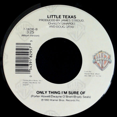 Little Texas - My Love / Only Thing I'm Sure Of side B