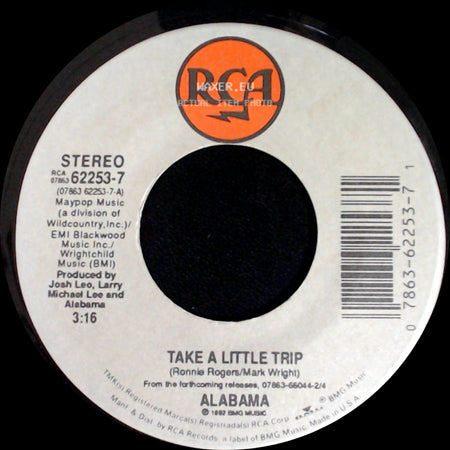 Alabama - Take A Little Trip / Pictures And Memories side A