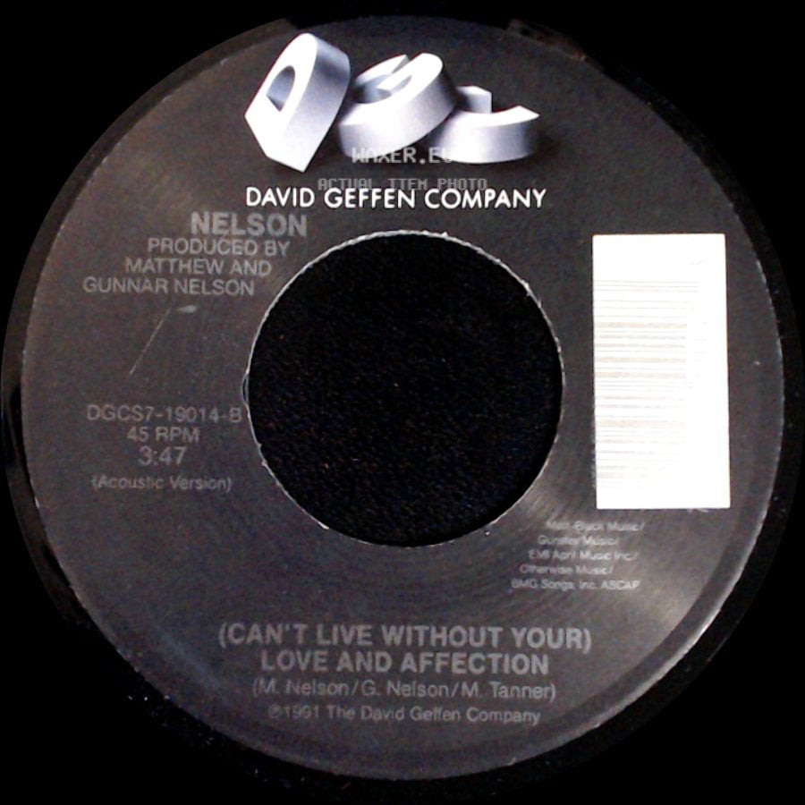 Nelson - Only Time Will Tell / (Can't Live Without Your) Love And Affection side B