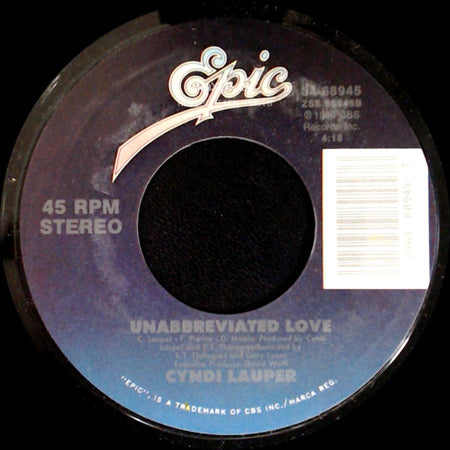 Cyndi Lauper - Unabbreviated Love / My First Night Without You side A