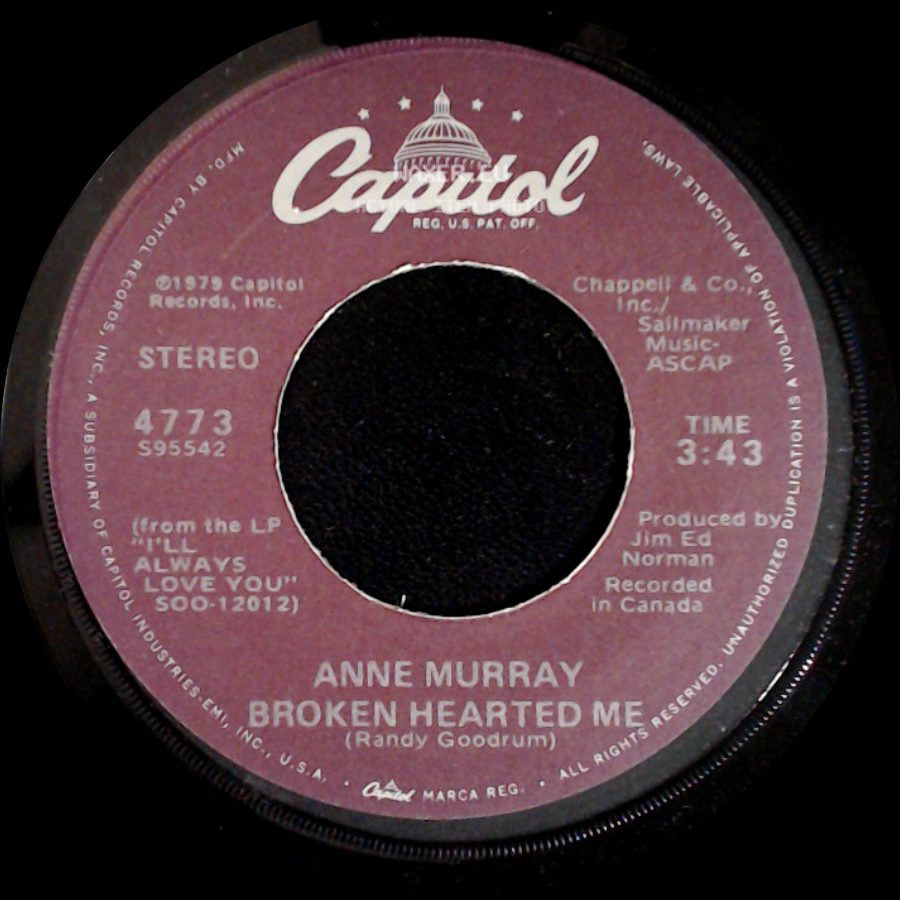 Anne Murray - Why Don't You Stick Around / Broken Hearted Me side B
