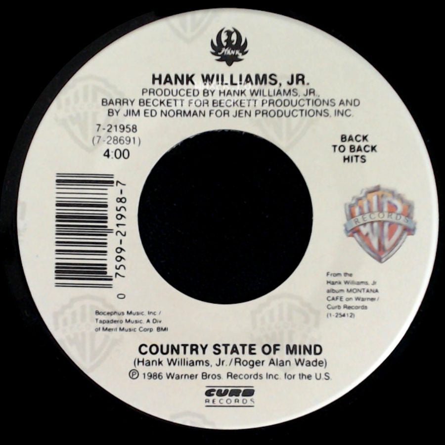 Hank Williams, Jr. - Mind Your Own Business / Country State Of Mind side B