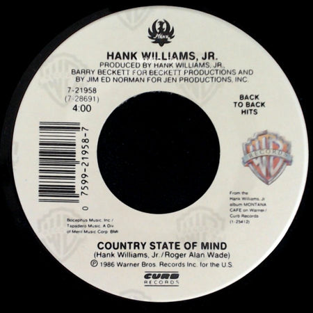 Hank Williams, Jr. - Mind Your Own Business / Country State Of Mind side B