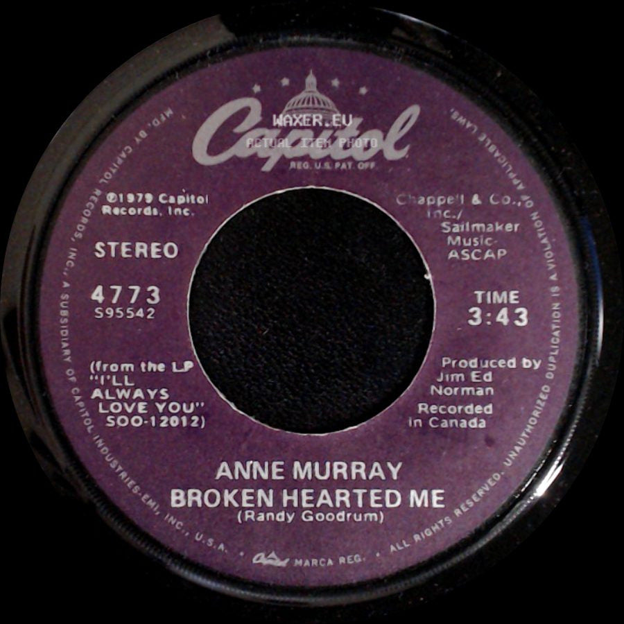 Anne Murray - Why Don't You Stick Around / Broken Hearted Me side B