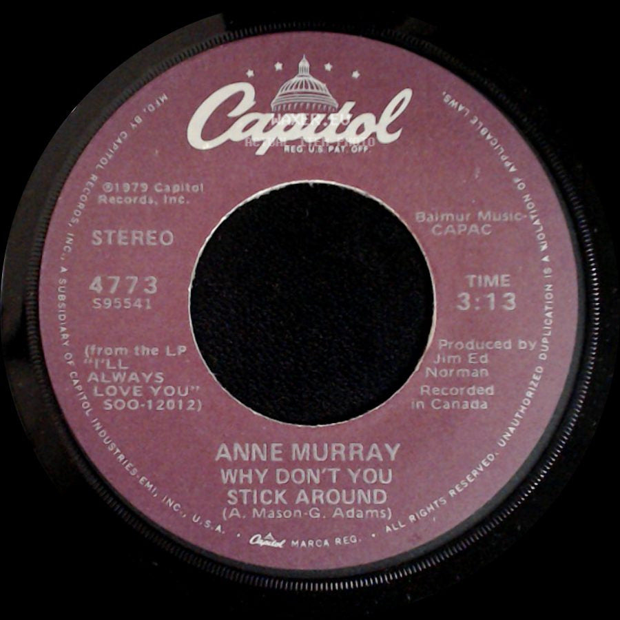 Anne Murray - Broken Hearted Me / Why Don't You Stick Around side B
