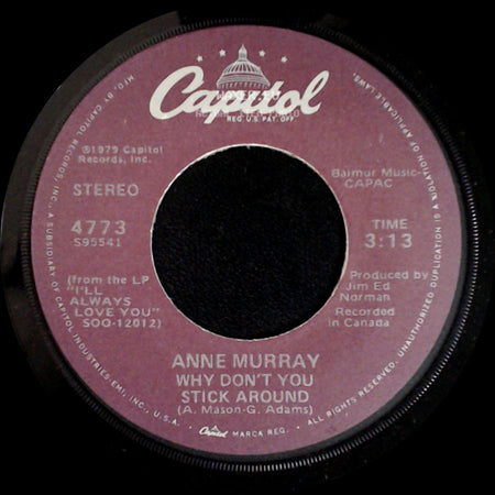 Anne Murray - Broken Hearted Me / Why Don't You Stick Around side B