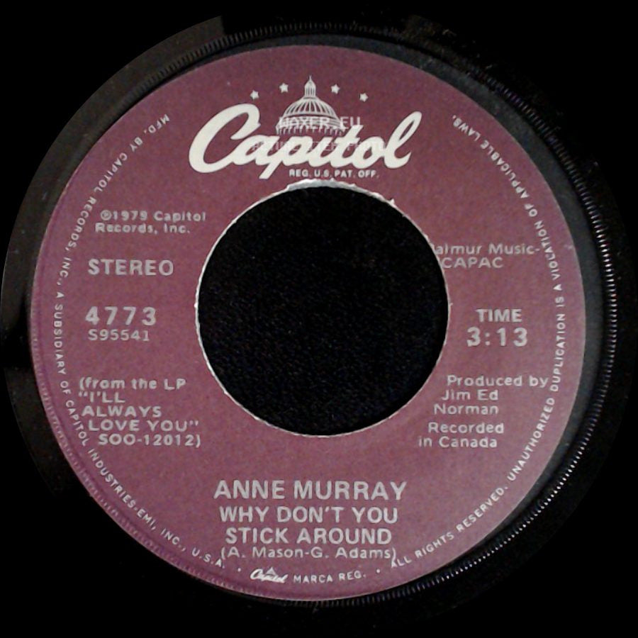 Anne Murray - Broken Hearted Me / Why Don't You Stick Around side B
