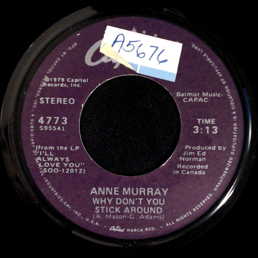 Anne Murray - Broken Hearted Me / Why Don't You Stick Around side B