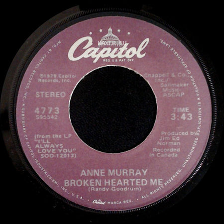 Anne Murray - Broken Hearted Me / Why Don't You Stick Around side A