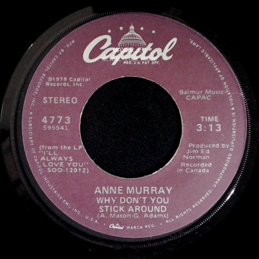 Anne Murray - Broken Hearted Me / Why Don't You Stick Around side B