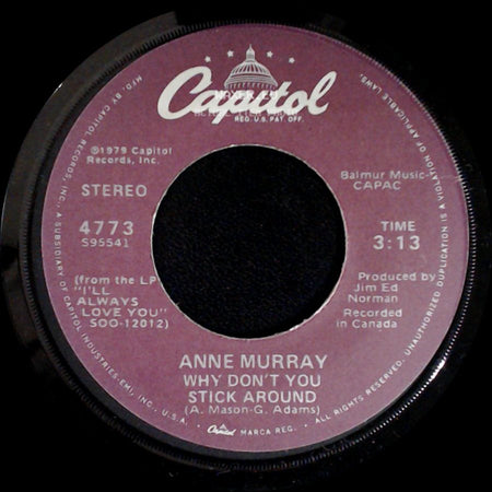 Anne Murray - Broken Hearted Me / Why Don't You Stick Around side B