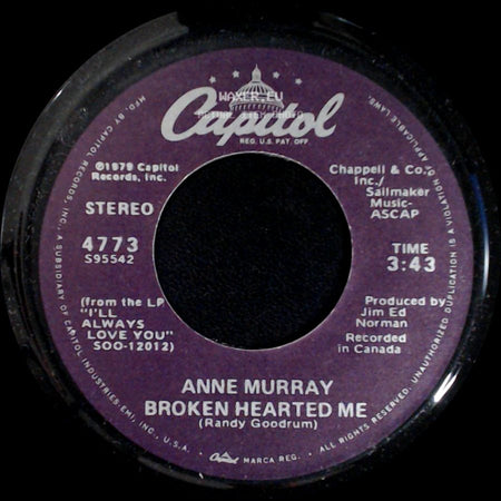 Anne Murray - Broken Hearted Me / Why Don't You Stick Around side A