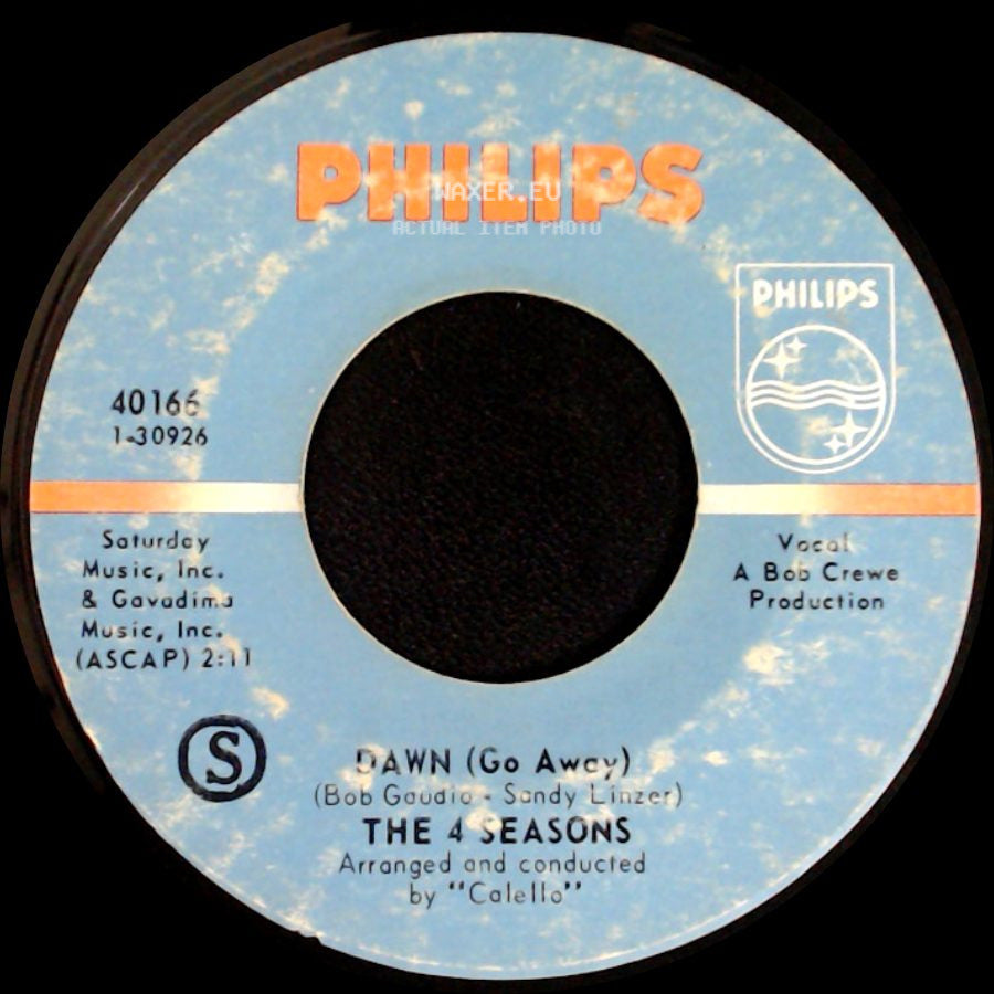 The 4 Seasons - No Surfin' Today / Dawn (Go Away) side B