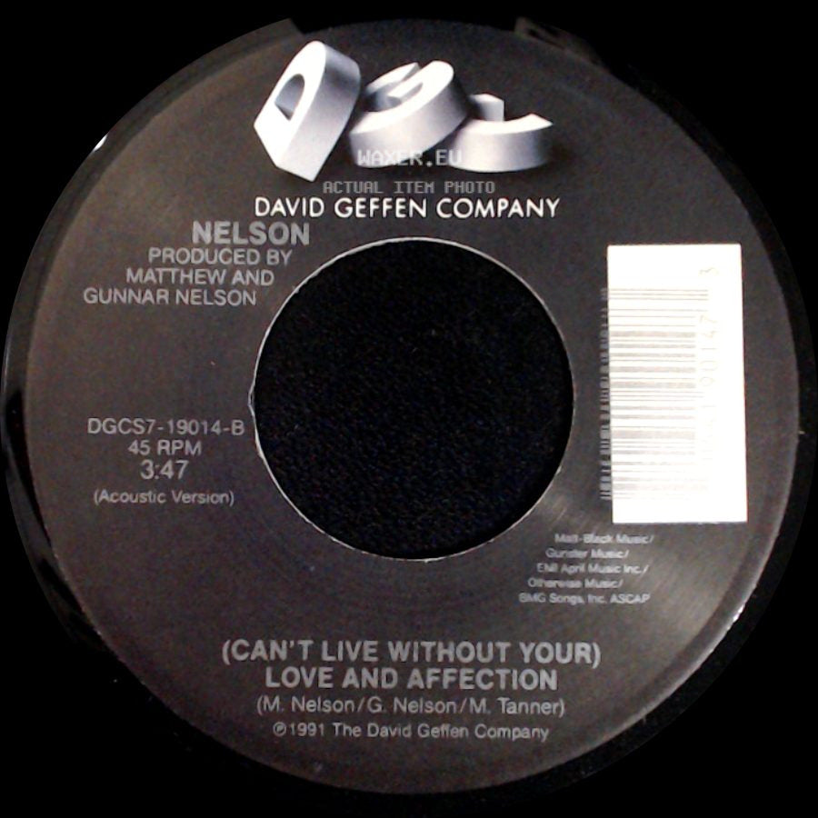 Nelson - Only Time Will Tell / (Can't Live Without Your) Love And Affection side B