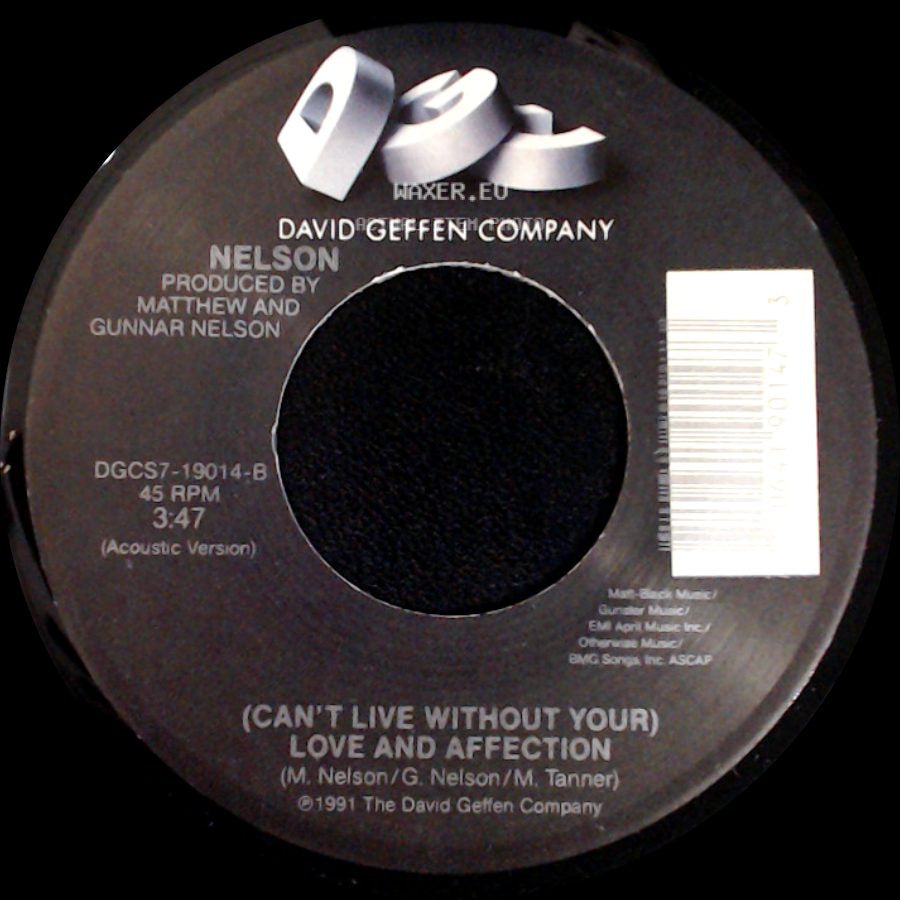 Nelson - Only Time Will Tell / (Can't Live Without Your) Love And Affection side B