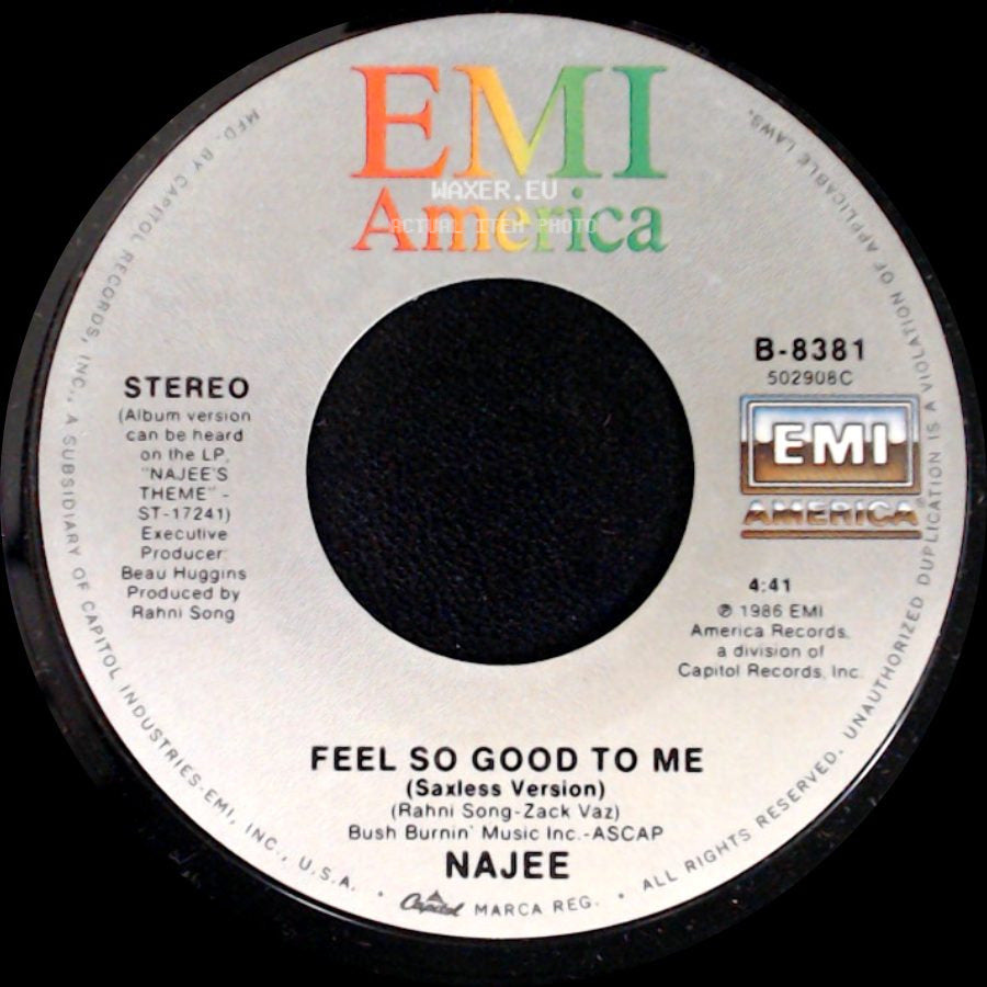 Najee - Feel So Good To Me / Feel So Good To Me (Saxless Version) side B