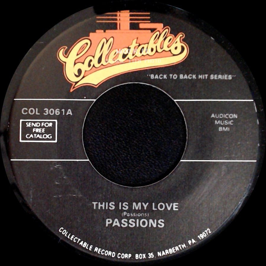 Passions / Mystics - This Is My Love (Passions) / Sunday Kind Of Love side A