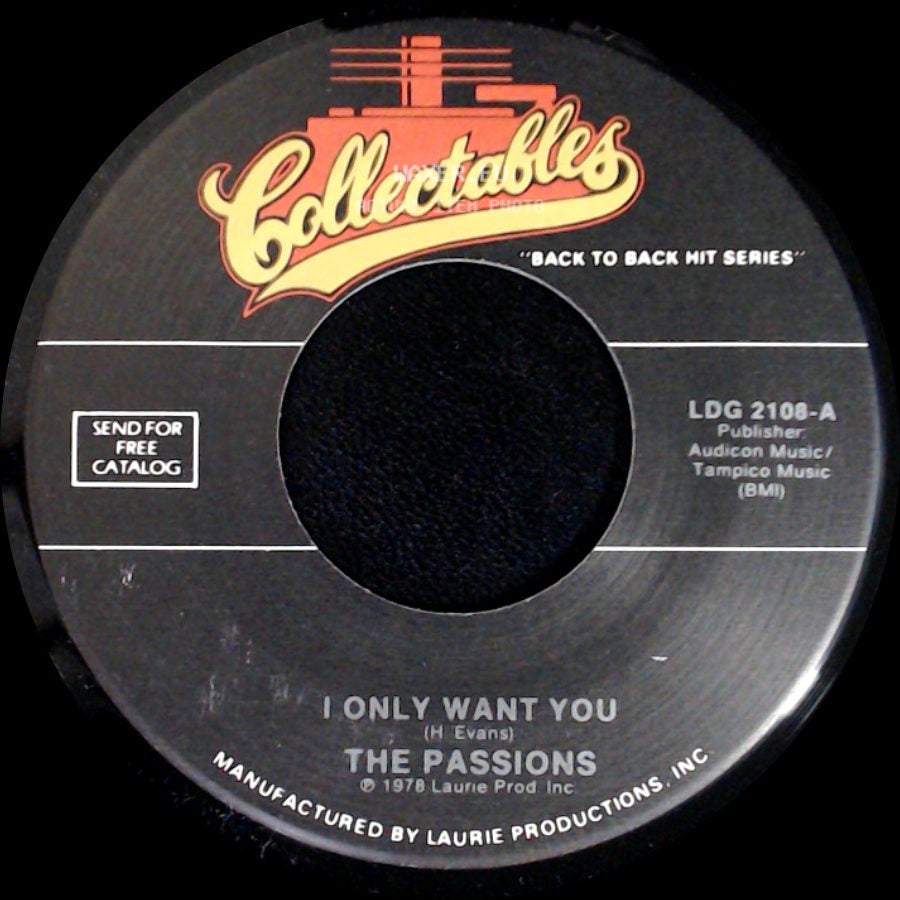 The Passions / The Mystics - I Only Want You / The White Cliffs Of Dover side A