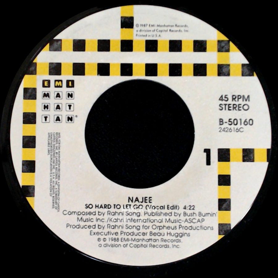 Najee - So Hard To Let Go (Vocal Edit) / So Hard To Let Go (Instrumental Version) side A