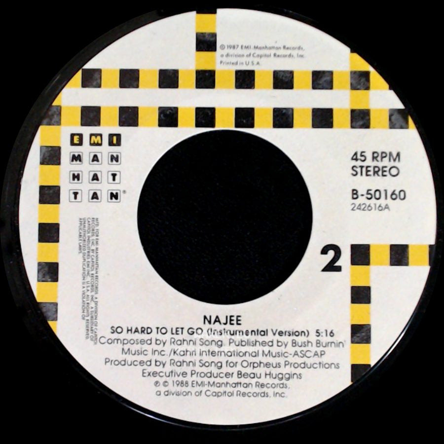 Najee - So Hard To Let Go (Vocal Edit) / So Hard To Let Go (Instrumental Version) side B