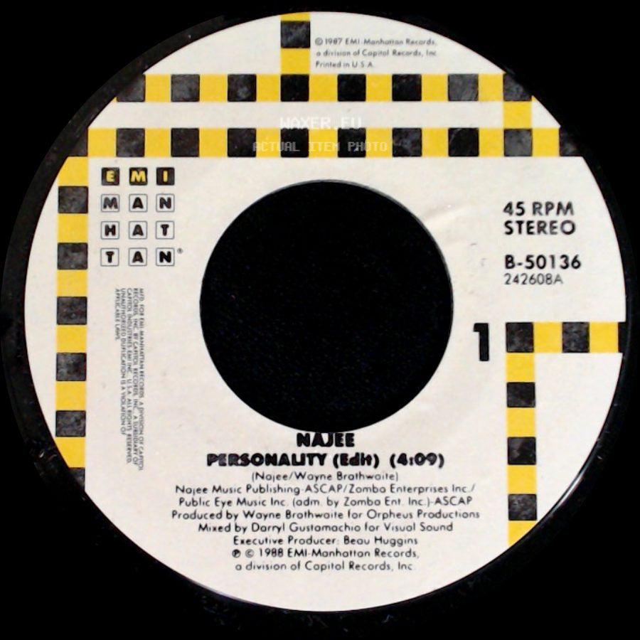 Najee - Personality (Edit) (4:09) / Feel So Good To Me (4:39) side A