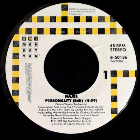 Najee - Personality (Edit) (4:09) / Feel So Good To Me (4:39) side A