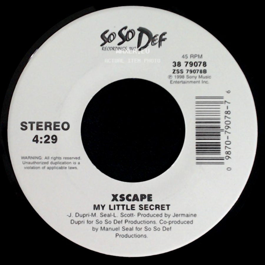 Xscape - My Little Secret / Softest Place On Earth side A