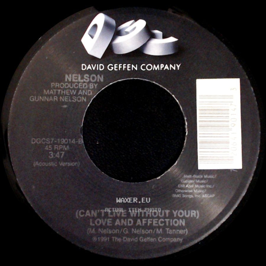Nelson - Only Time Will Tell / (Can't Live Without Your) Love And Affection side B