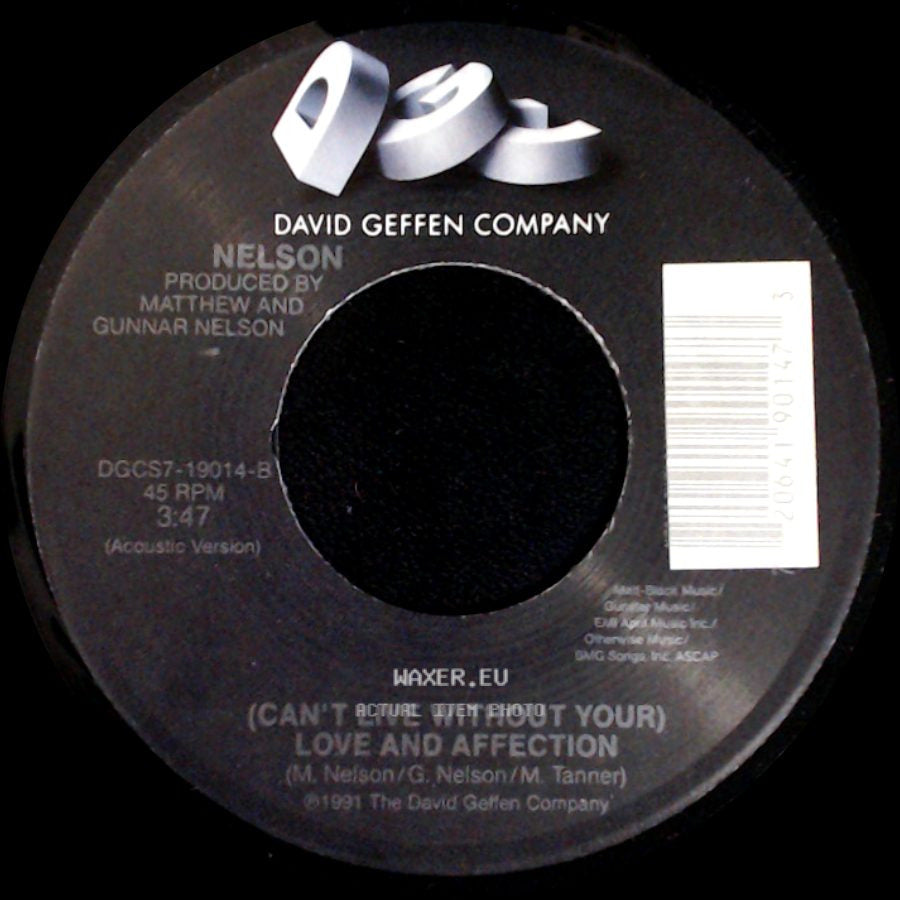 Nelson - Only Time Will Tell / (Can't Live Without Your) Love And Affection side B