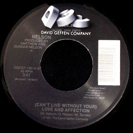 Nelson - Only Time Will Tell / (Can't Live Without Your) Love And Affection side B