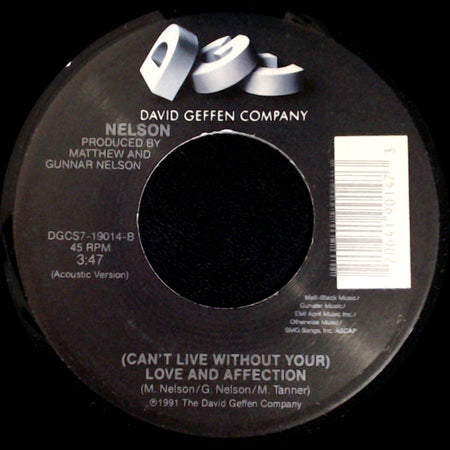 Nelson - Only Time Will Tell / (Can't Live Without Your) Love And Affection side B