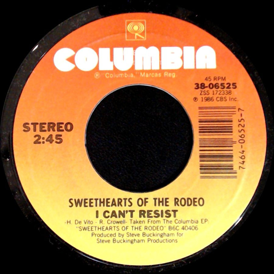 Unknown Artist - Sweethearts Of The Rodeo Midnight Girl/Sunset Town / I Can't Resist side B