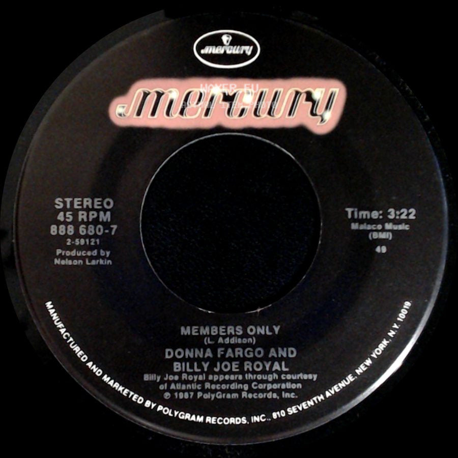 Donna Fargo / Donna Fargo And Billy Joe Royal - Funny Face / Members Only side B