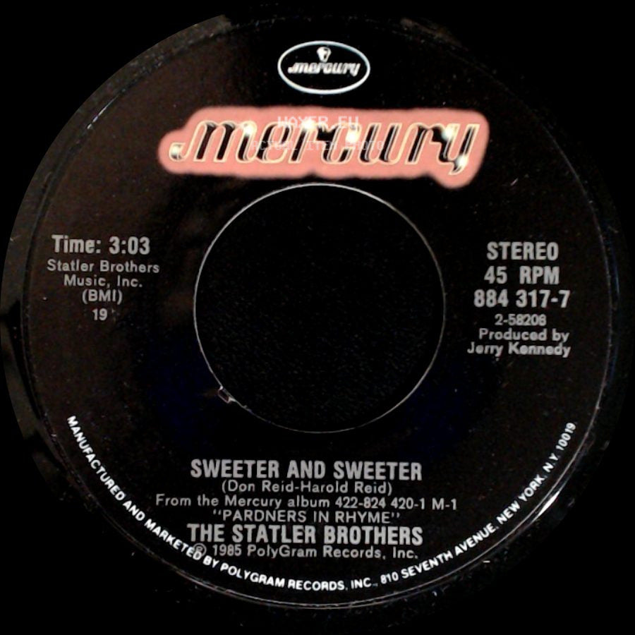 The Statler Brothers - Amazing Grace / Sweeter And Sweeter side B