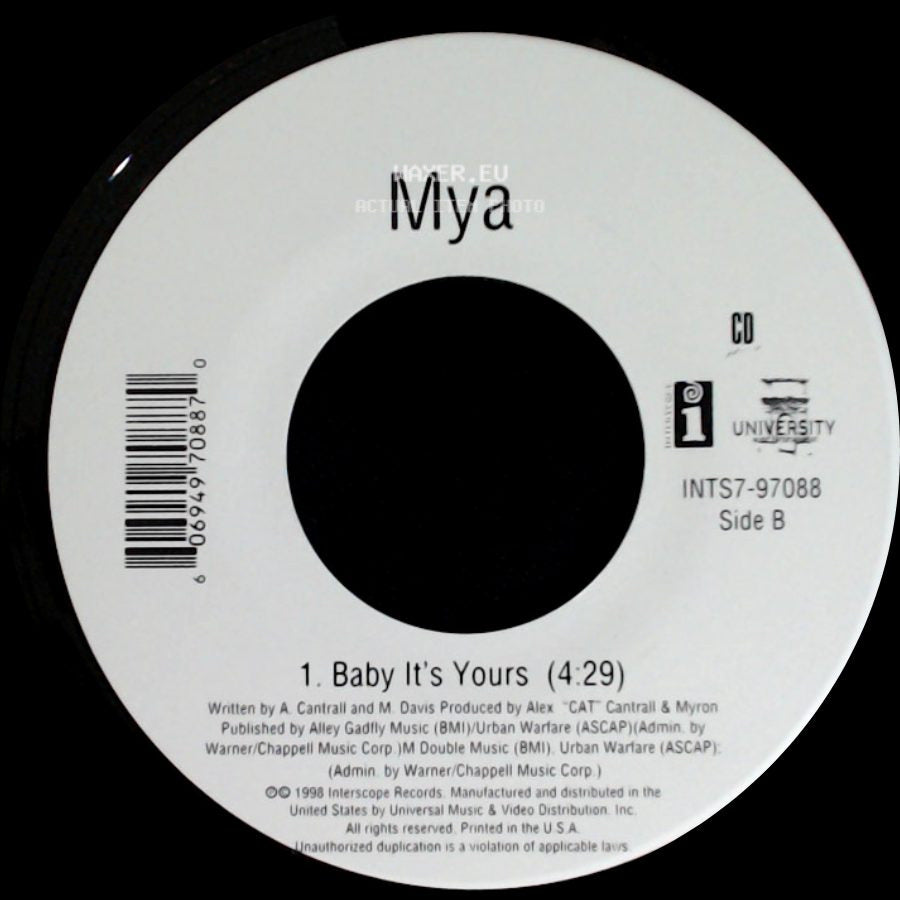 Mya - My First Night With You / Baby It's Yours side B