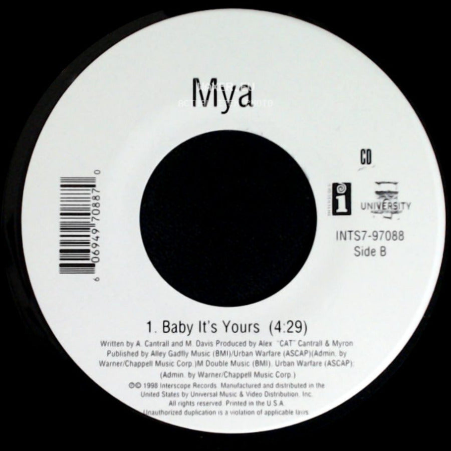 Mya - My First Night With You / Baby It's Yours side B