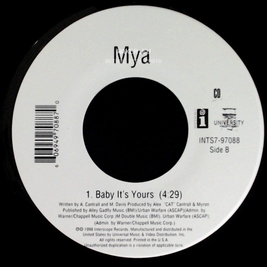 Mya - My First Night With You / Baby It's Yours side B