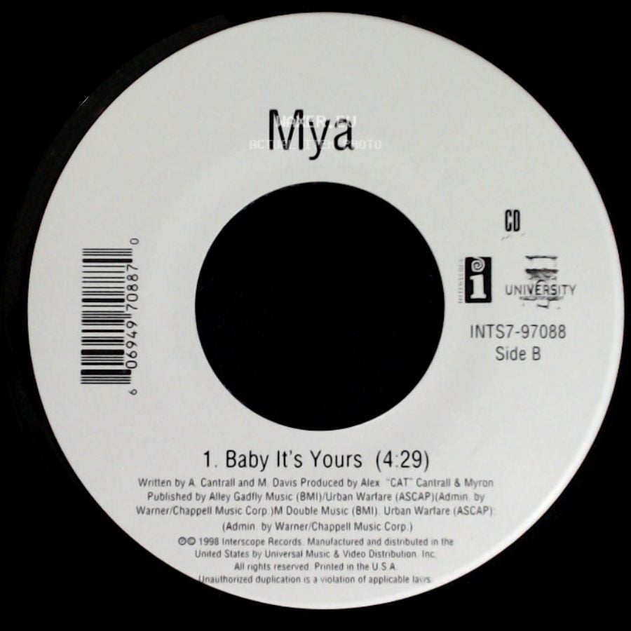Mya - My First Night With You / Baby It's Yours side B