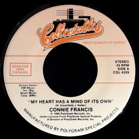 Connie Francis - My Heart Has A Mind Of Its Own / Frankie side A