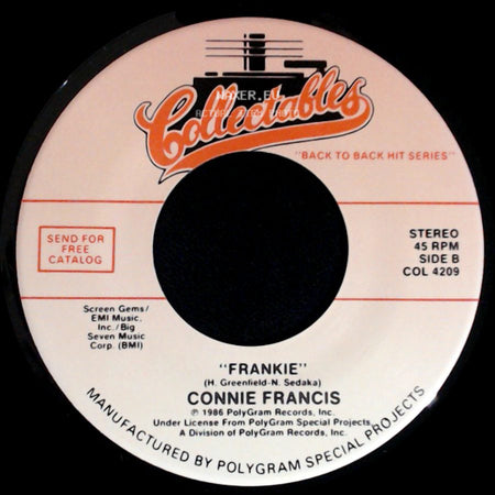 Connie Francis - My Heart Has A Mind Of Its Own / Frankie side B