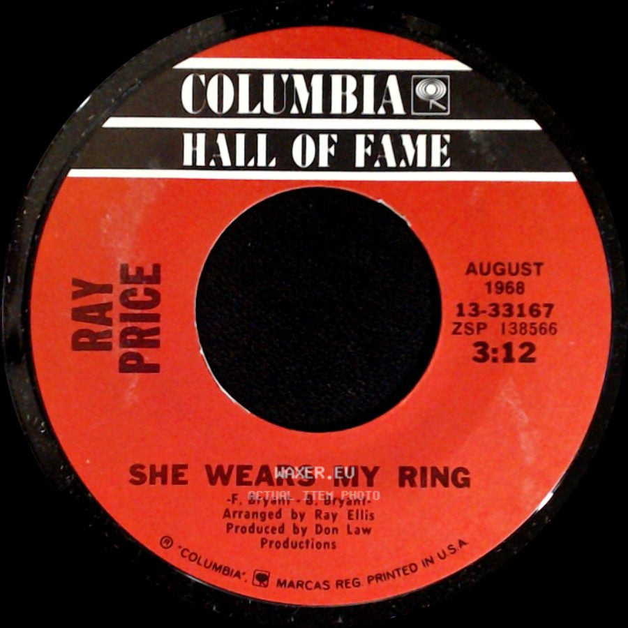 Ray Price - She Wears My Ring / Sweetheart Of The Year side A